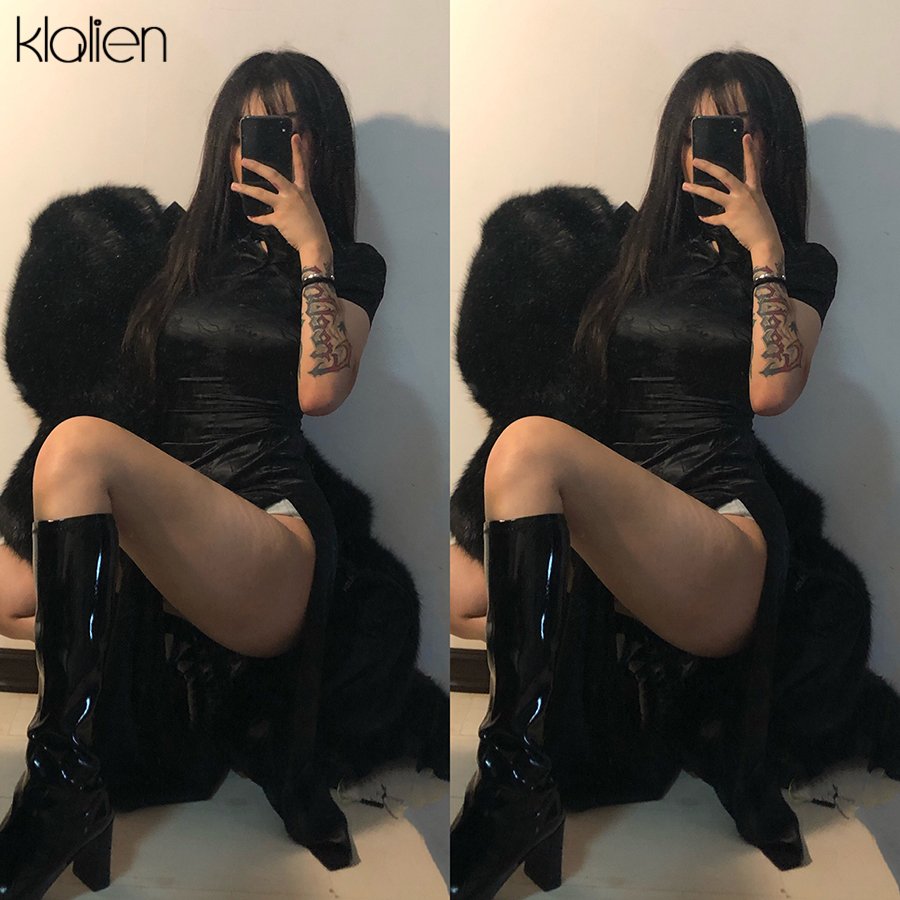 KLALIEN Black Monochrome Printing Satin Traditional Chinese Dresses Long Qipao Dress Sexy Split Tang Costume Banquet Qipao Woman 3 KLALIEN Black Monochrome Printing Satin Traditional Chinese Dresses Long Qipao Dress Sexy Split Tang Costume Banquet Qipao Woman 3
