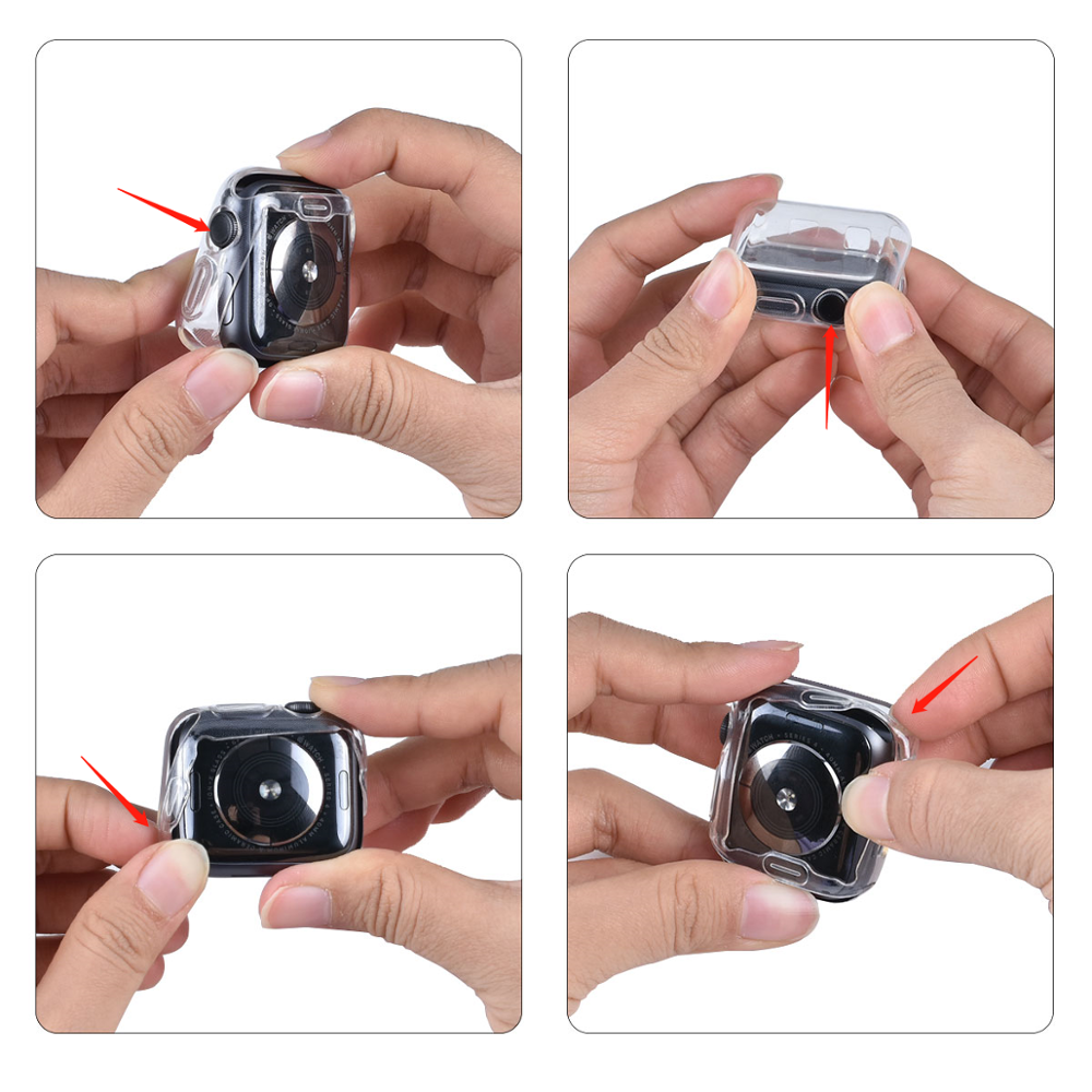 360 Full Soft Clear TPU Screen Protector Case For Apple Watch Series 44MM 40MM 42MM 38MM Transparent Cover For IWatch 6/SE/5/4/3 6 360 Full Soft Clear TPU Screen Protector Case For Apple Watch Series 44MM 40MM 42MM 38MM Transparent Cover For IWatch 6/SE/5/4/3 6